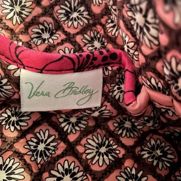 Vera Bradley Mocha Rouge Quilted Medium Tote Purse - Picture 5 of 10